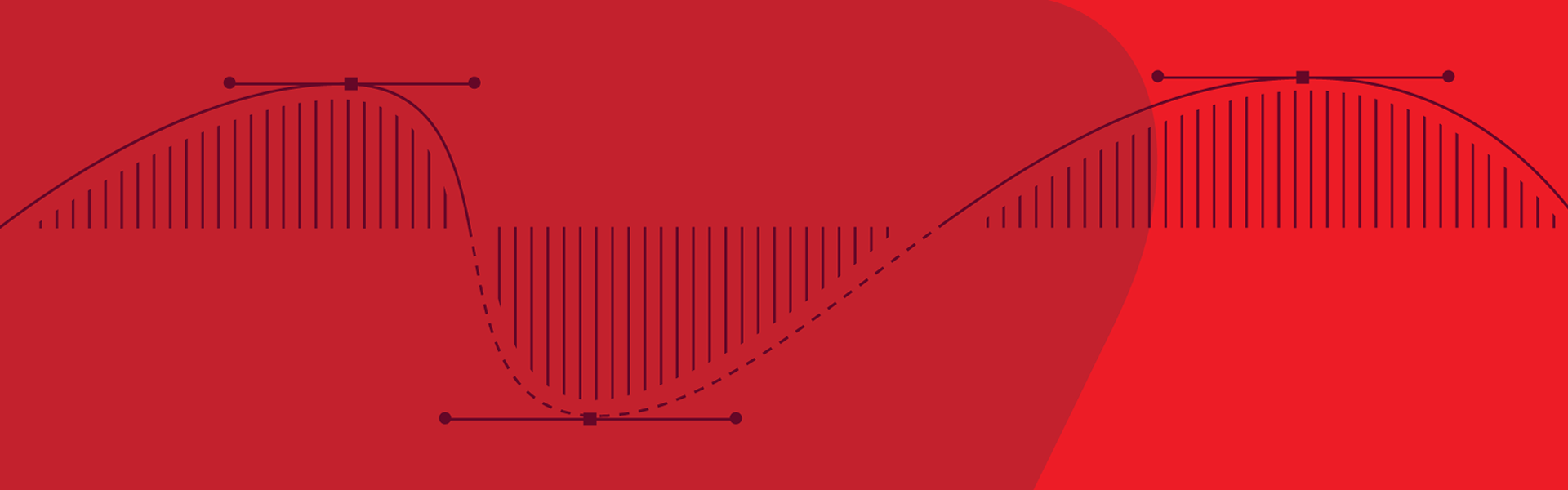 Multiple red pie charts, abstract