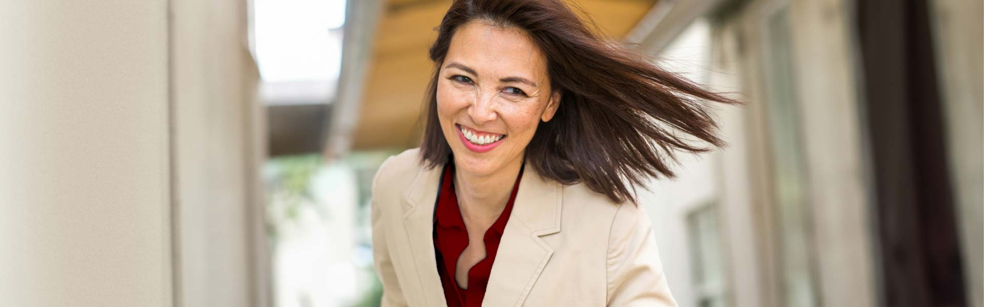 Middle age businesswoman smiling