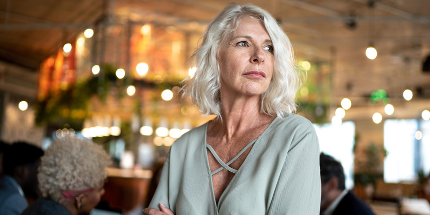 Woman in restaurant