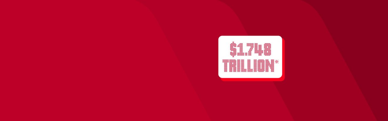 A square holds the number $1.748 trillion, which represents how much money is sitting in low-yield savings accounts in America.