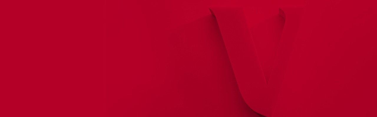 Three dimensional red Vanguard V on red background