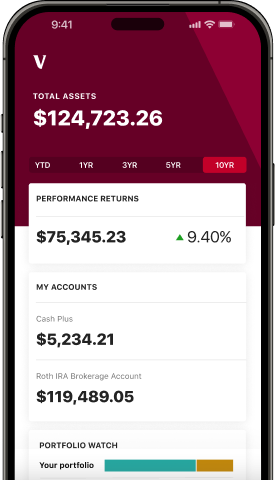 Vanguard Cash Plus displayed on mobile phone.
