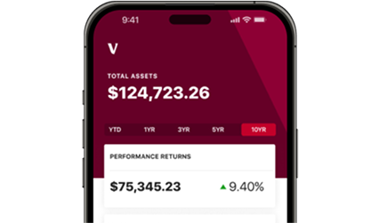 Illustration of Cash Plus account performance on mobile phone.