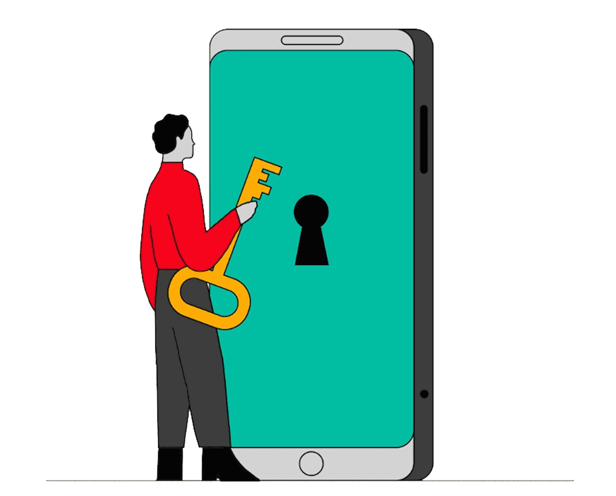 Man unlocking cell