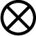 Black X mark inside black circle icon
