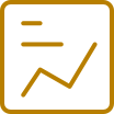 A dark yellow icon of a chart in a rounded square.