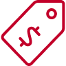 Advice low cost tag icon.