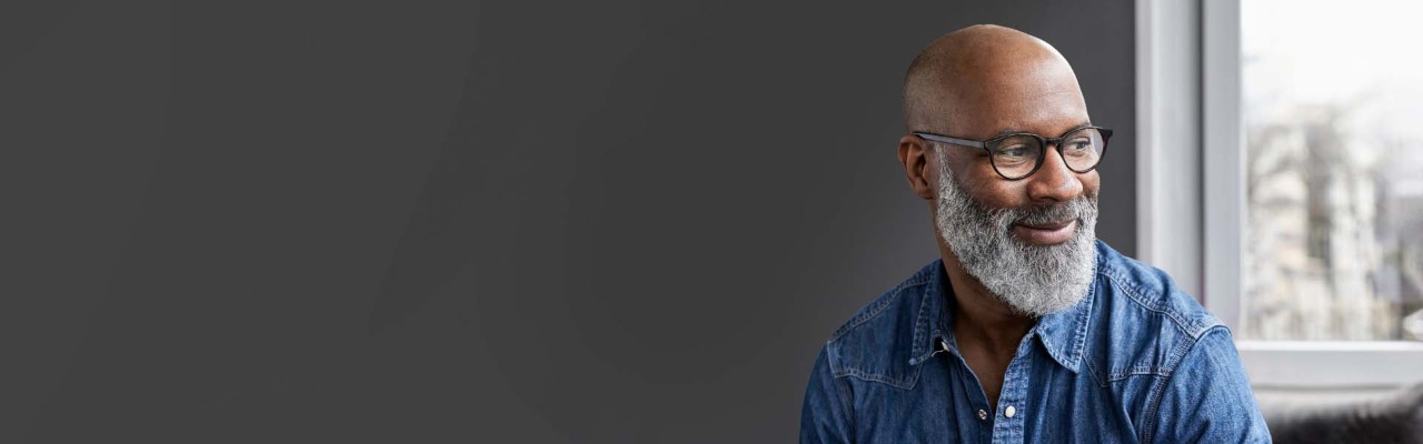 Man in blue shirt.