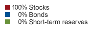 Asset allocation: 100% Stocks, 0% Bonds, 0% Short-term reserves